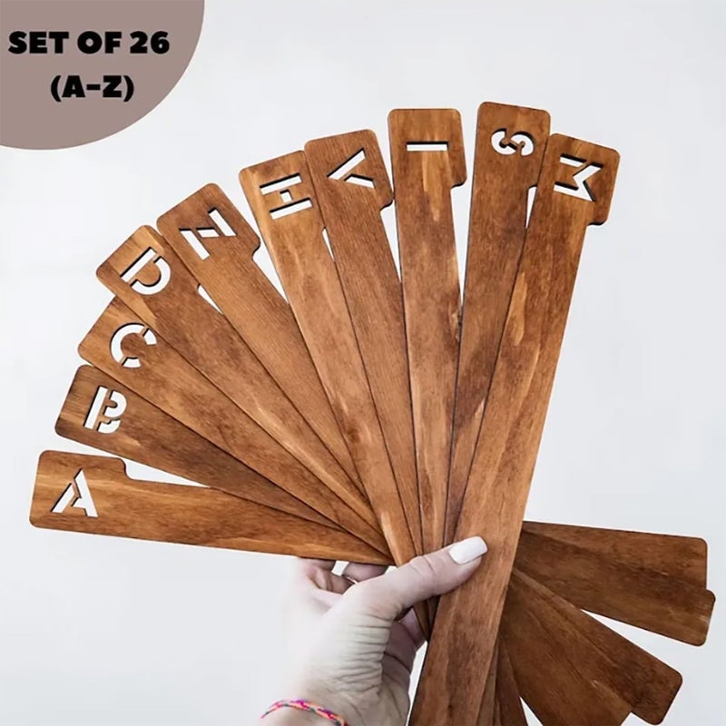 Didyts 26PCS Alphabetical Wooden Vinyl Storage Dividers, 26 Record Separator Holder Dividers A-Z Fot Horizontal Vertical, Album CD DVD Media Book Shelf Holders Accessories for Music Enthusiasts Album Crate - Image 4